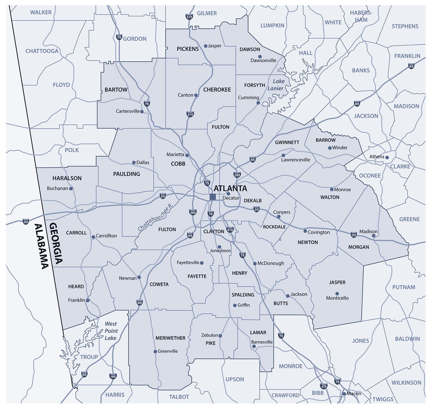 Map Of Metro Atlanta Areas Served